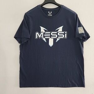 Adidas Adult Size XL Messi #10 Blue T-Shirt Arm Logo Crew